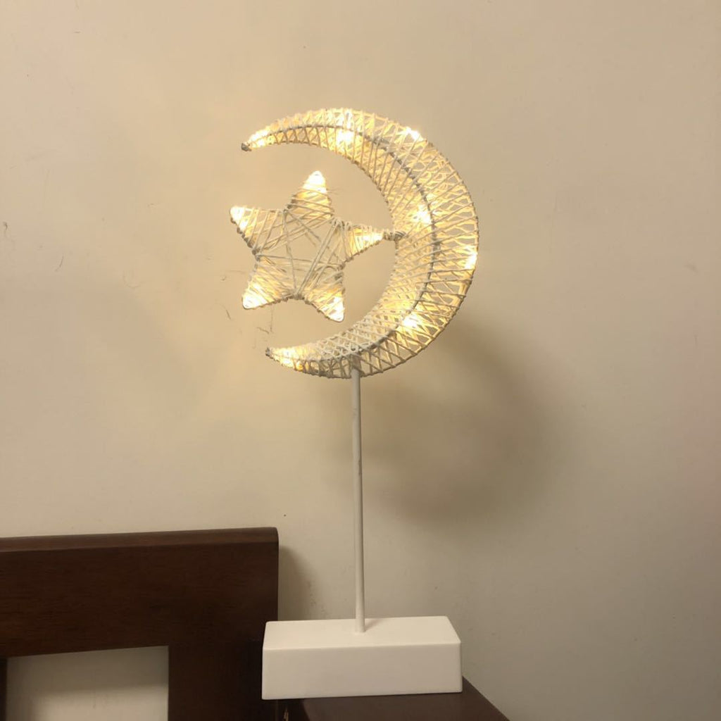 Pattern Rattan Weaving Night Table Lamp