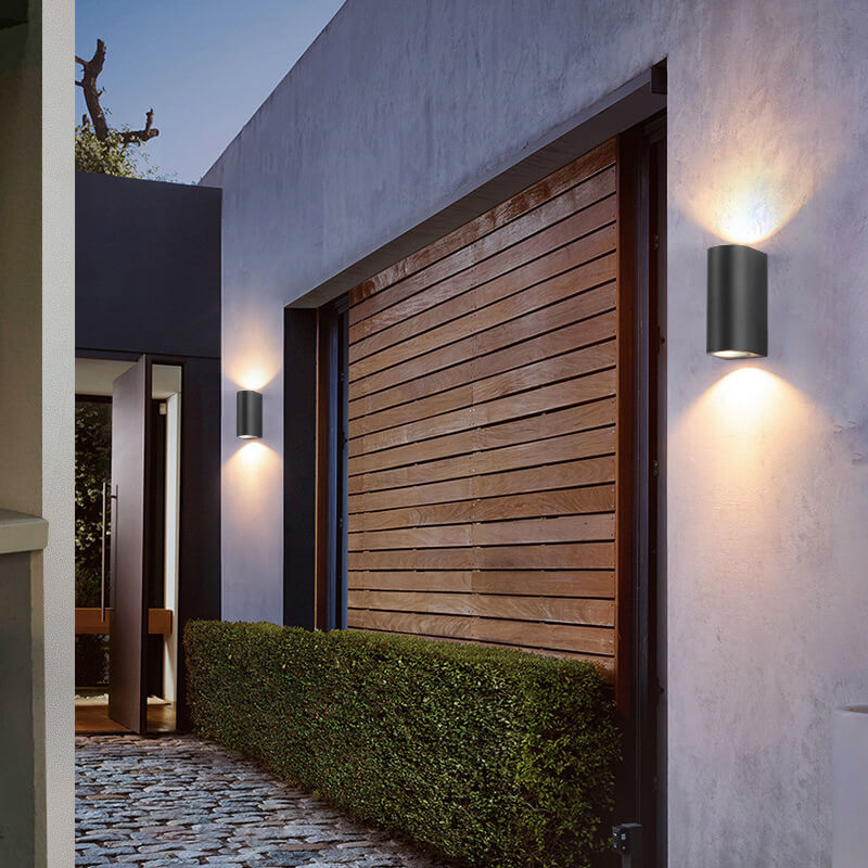 Aluminum Glass Cylinder 2-Light Outdoor Light