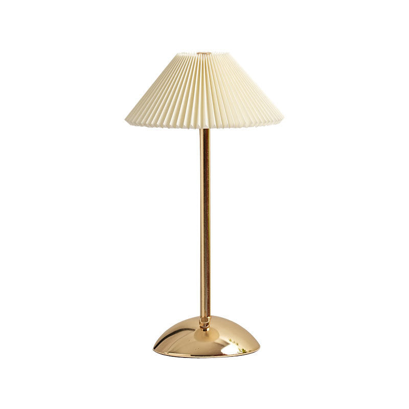 Rechargeable Iron Fabric Conic Table Lamp