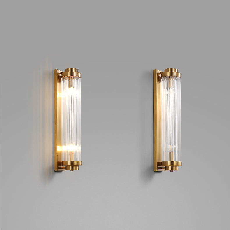 Iron Glass Cylinder Living 2-Light Wall Lamp