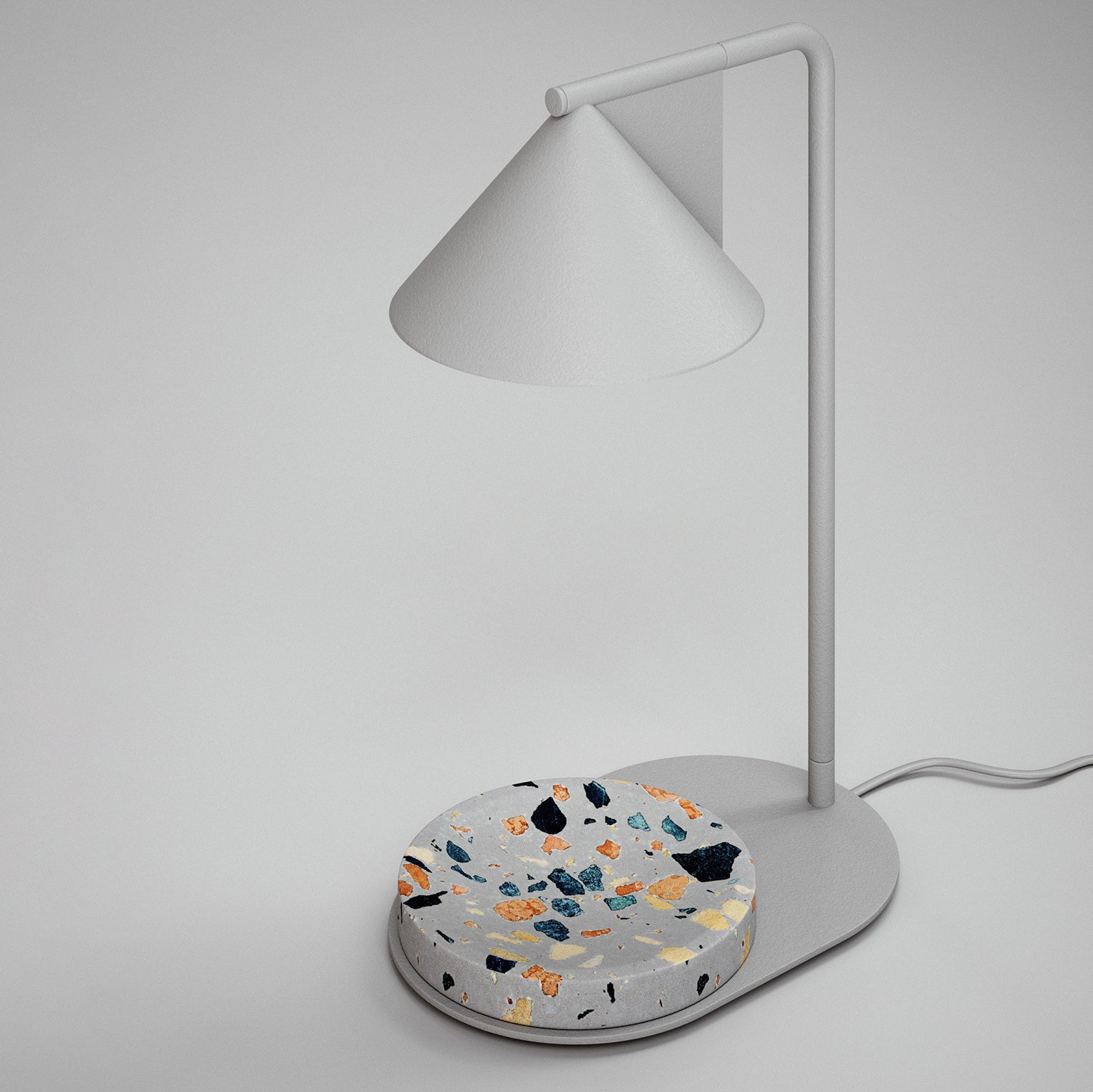 Iron Tapered Terrazzo Melting Table Lamp