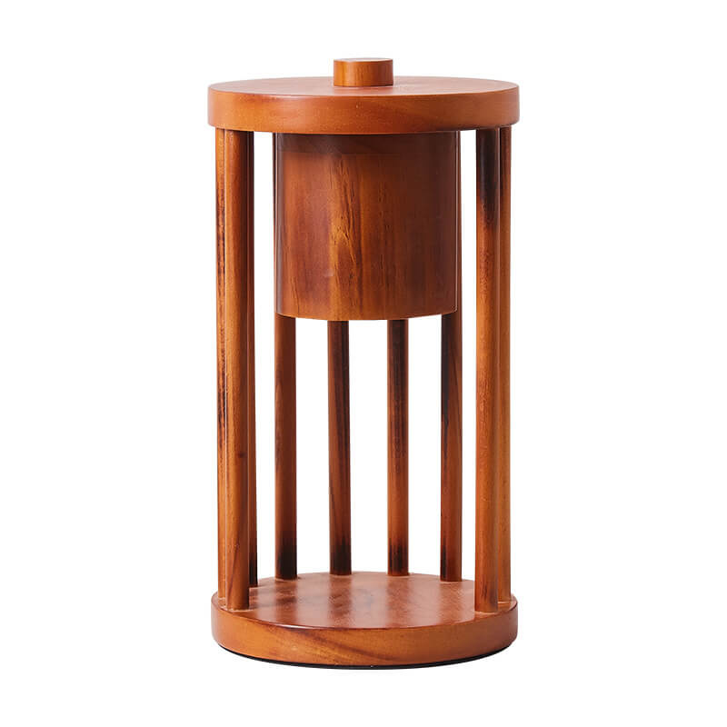 Wooden Circle Melting Wax Table Lamp
