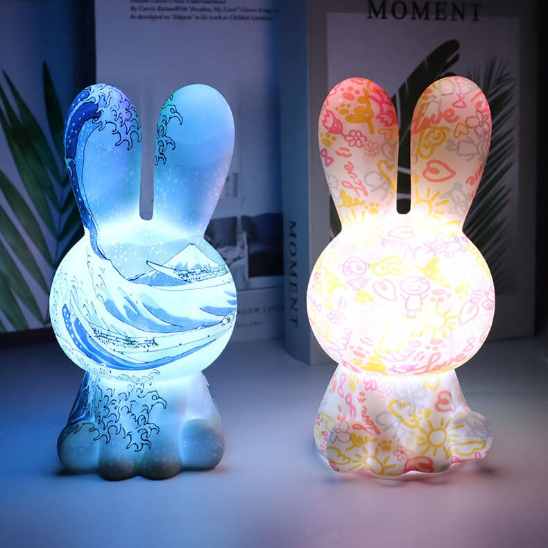 Painted 3D Printed Rainbow Table Lamp