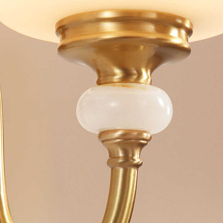 Jade Glass Brass Cone Wall Lamp