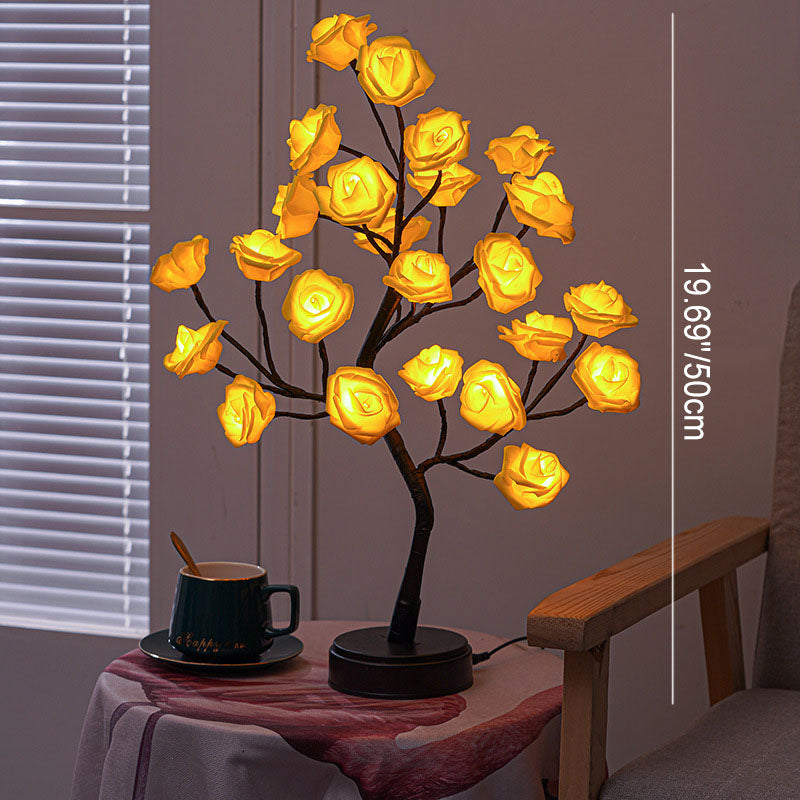 Simulation Tree Rose Tree Table Lamp