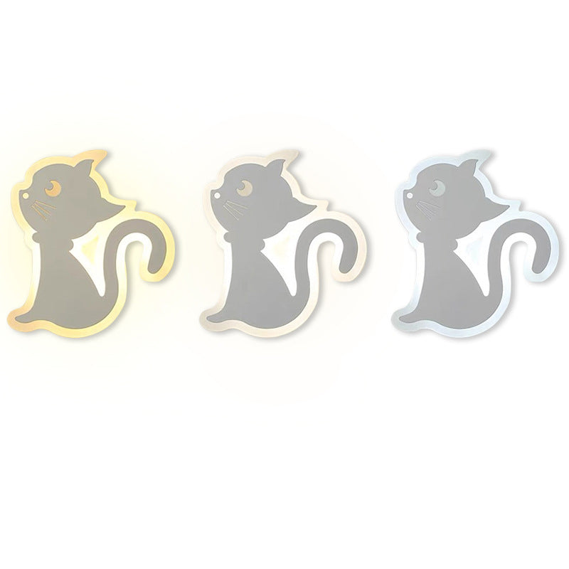 Cat-Shaped Acrylic Iron Bedroom Wall Lamp