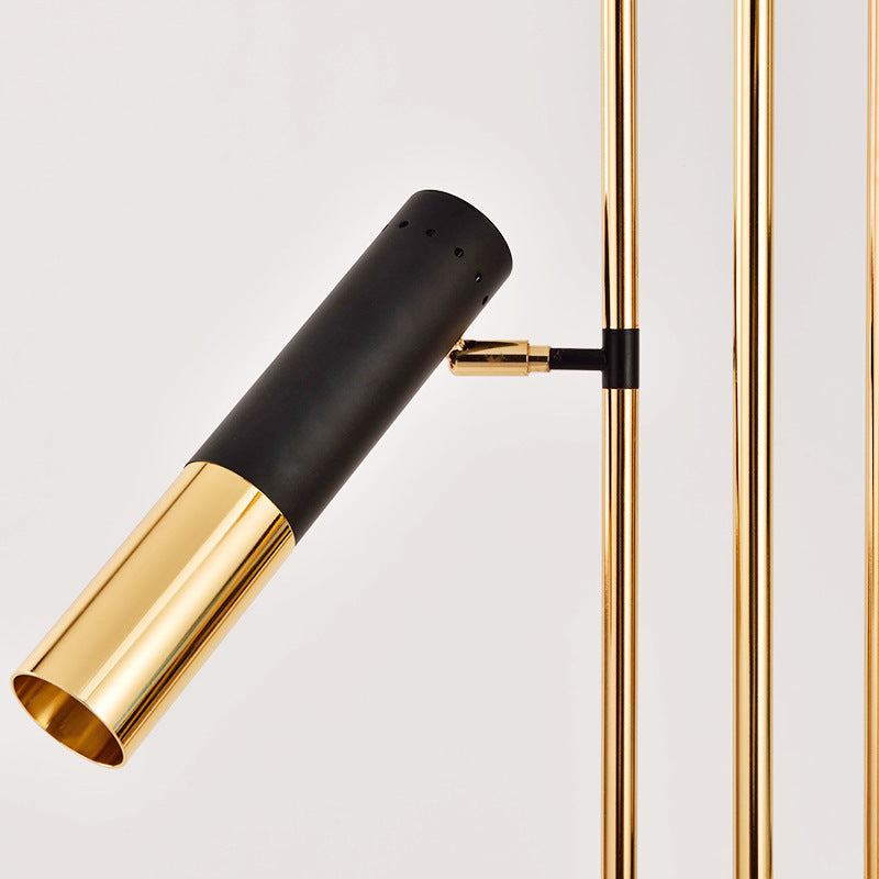 Cylindrical Aluminum Rotation 3-Light Floor Lamp