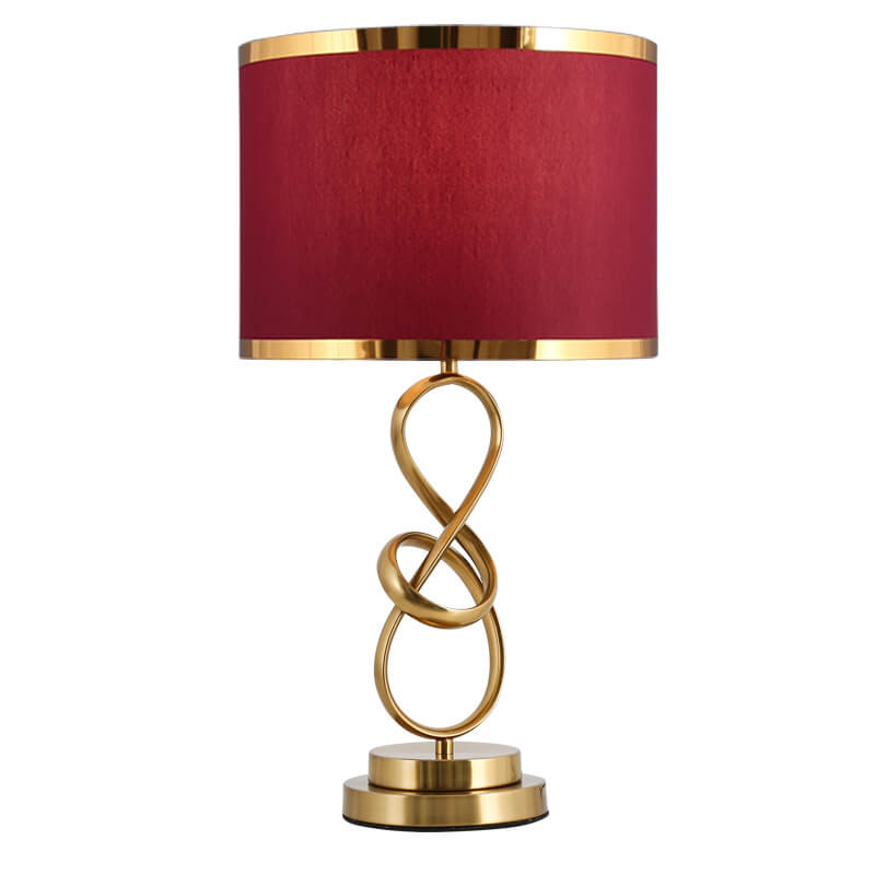 Red Fabric Knot Ring Table Lamp