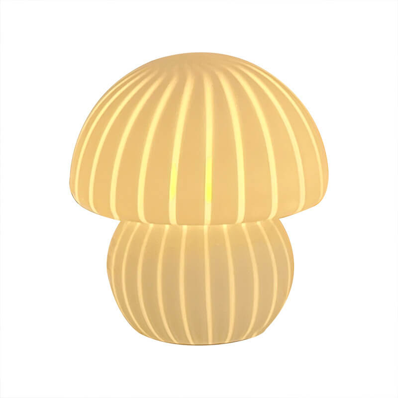 Round Mushroom Striped Glass Table Lamp
