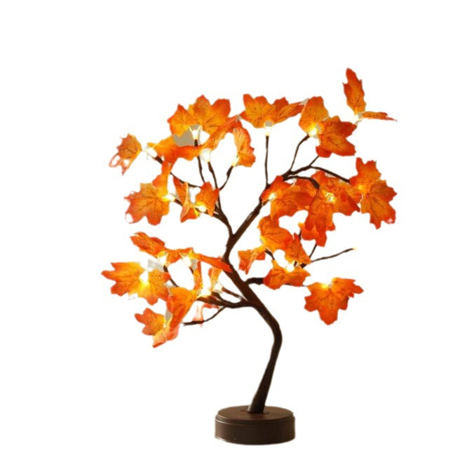 Christmas Plastic Maple Leaf Table Lamp