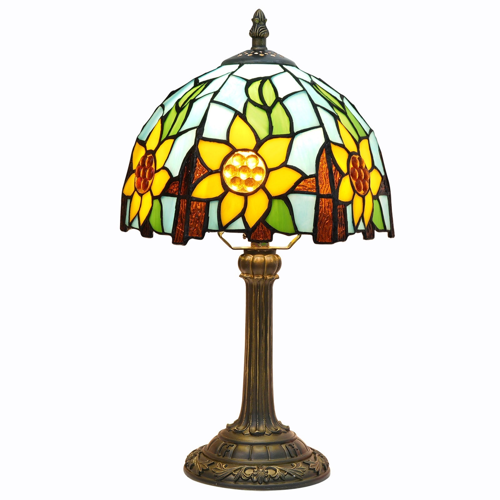 Resin Glass Dome Sunflower Table Lamp