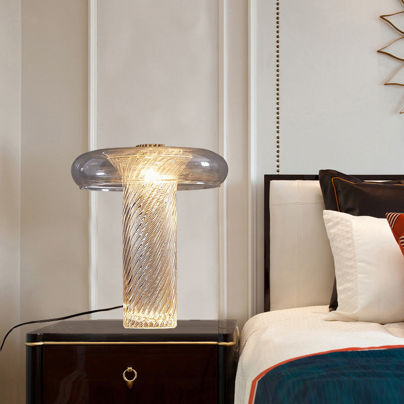 Cylinder Circle Curved Stripe Table Lamp