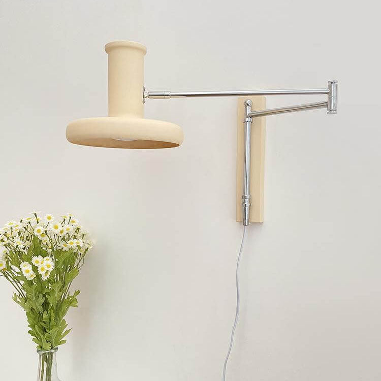 Beige Swing Arm Wall Lamp