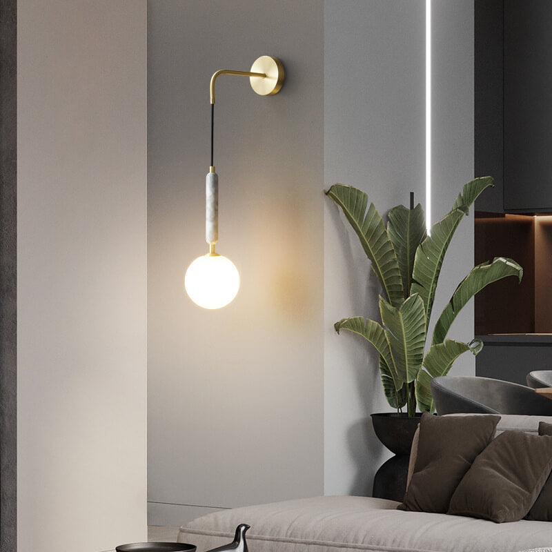 Ball Marble Arm Wall Lamp