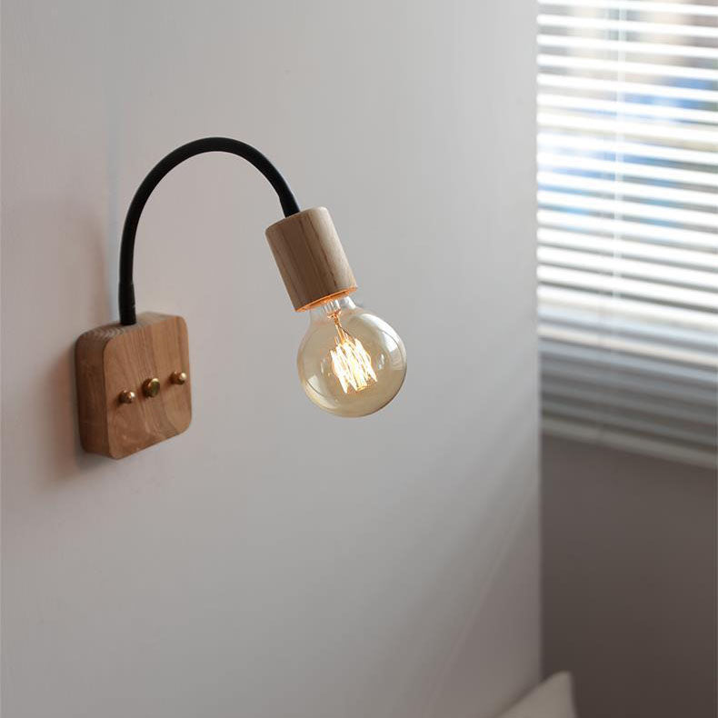 Ash Wood Hose Wall Lamp