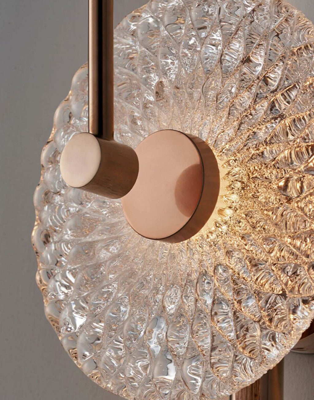 Textured Glass Round Curved Wall Lamp
