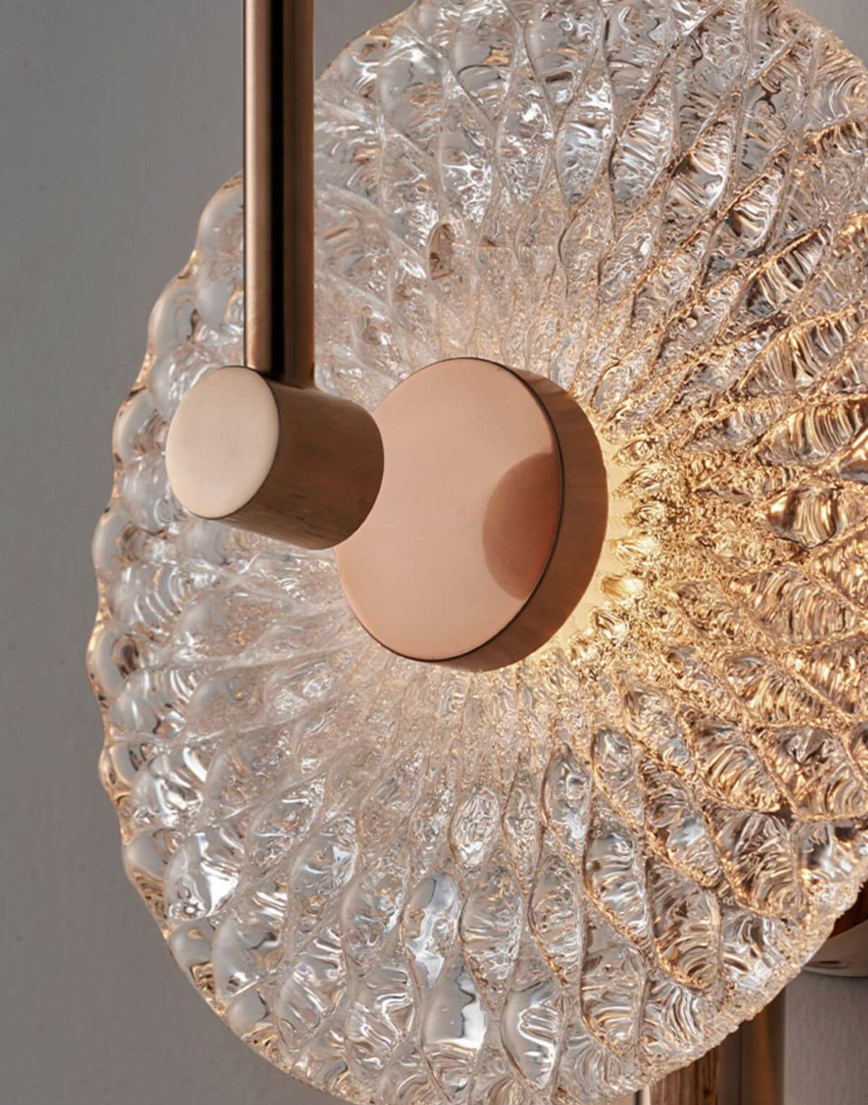 Textured Glass Round Curved Wall Lamp