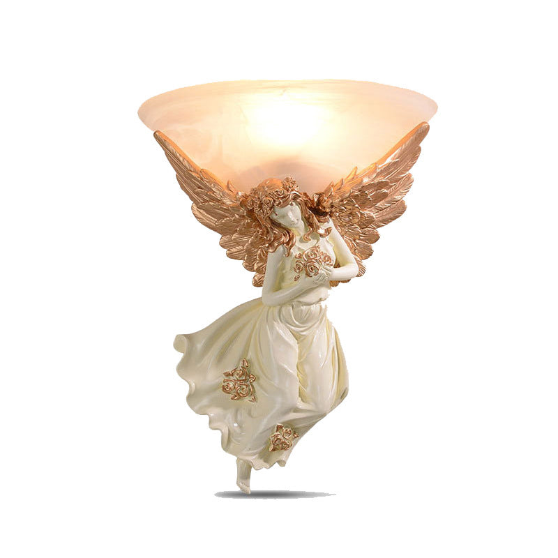 Resin Angel Wing Glass Wall Lamp