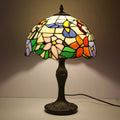 Floral Stained Glass Dome Table Lamp
