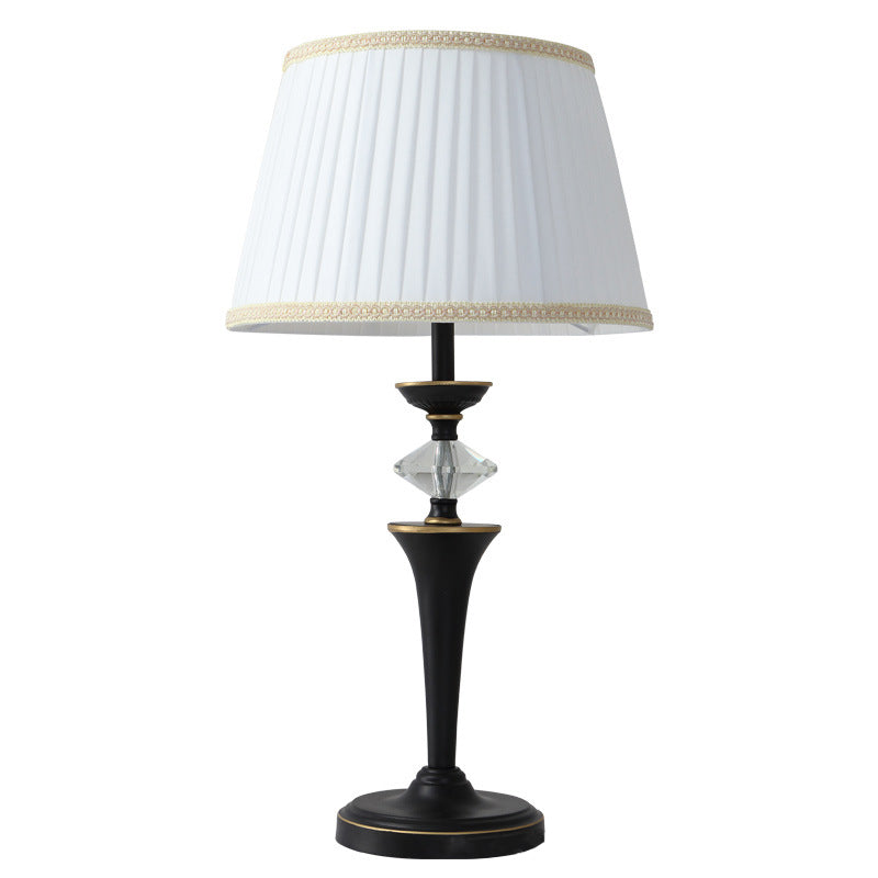 Pleated Fabric Iron Bedroom Table Lamp
