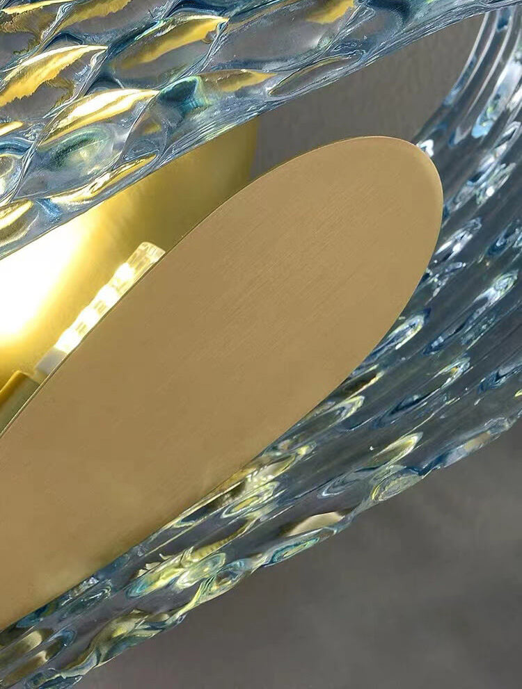 Blue Floral Glass 2/3 2-Light Wall Lamp
