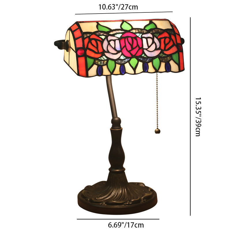 Rectangle Rose Zinc Alloy Table Lamp