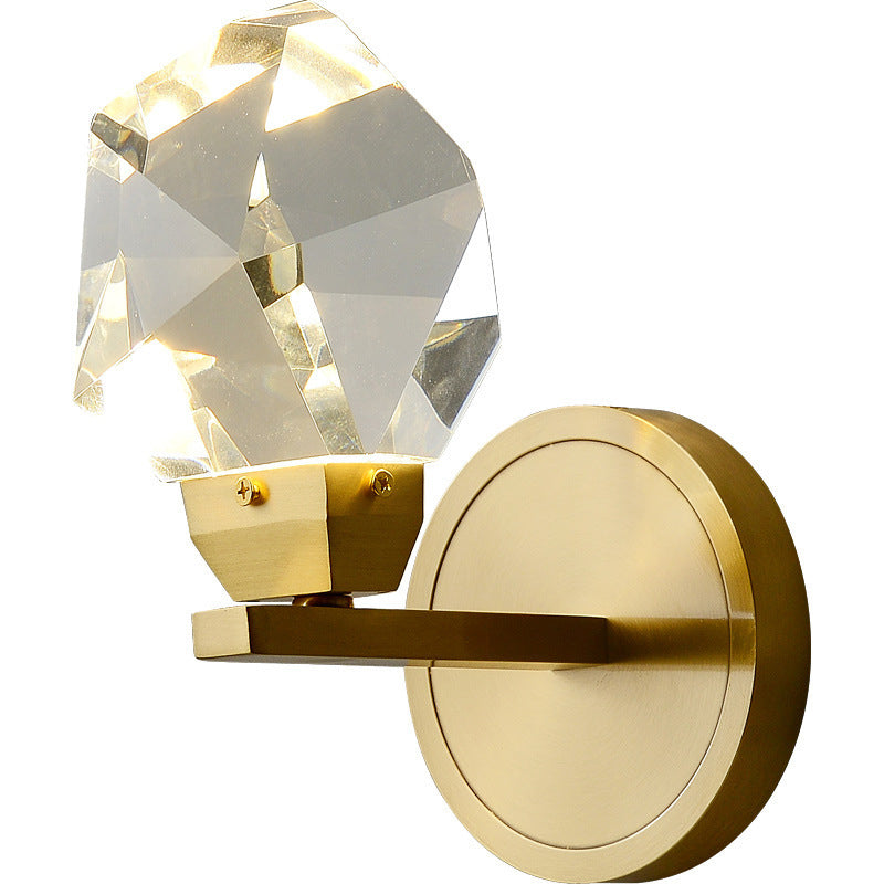 Full Copper Crystal Stone Wall Lamp