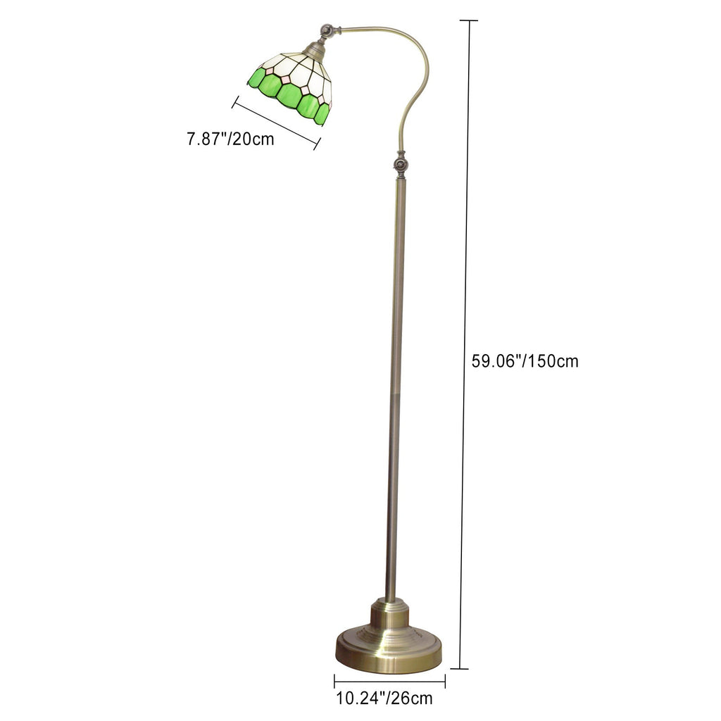 Bowl Round Checkerboard Glass Floor Lamp