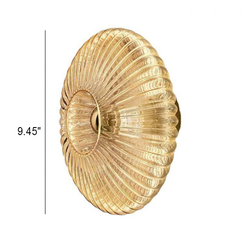 Striped Glass Round Disc Wall Lamp