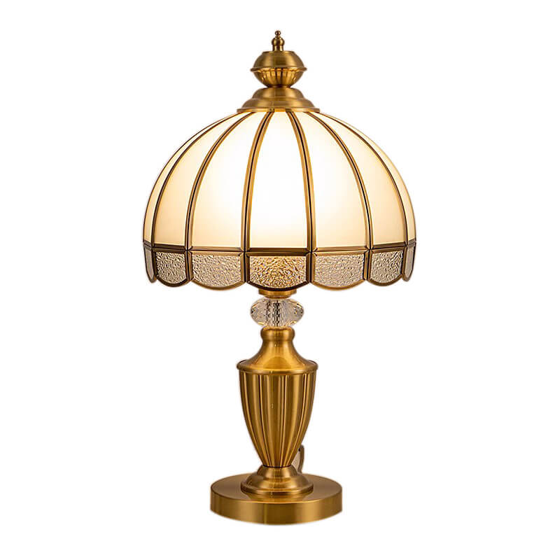 Brass Water Pattern Glass Table Lamp