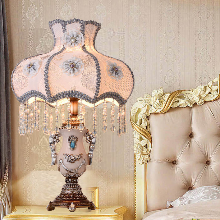Court Purple Fabric Tassel Table Lamp