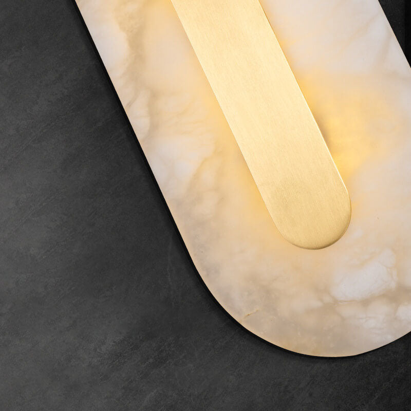 Brass Marble Oval Square Wall Lamp