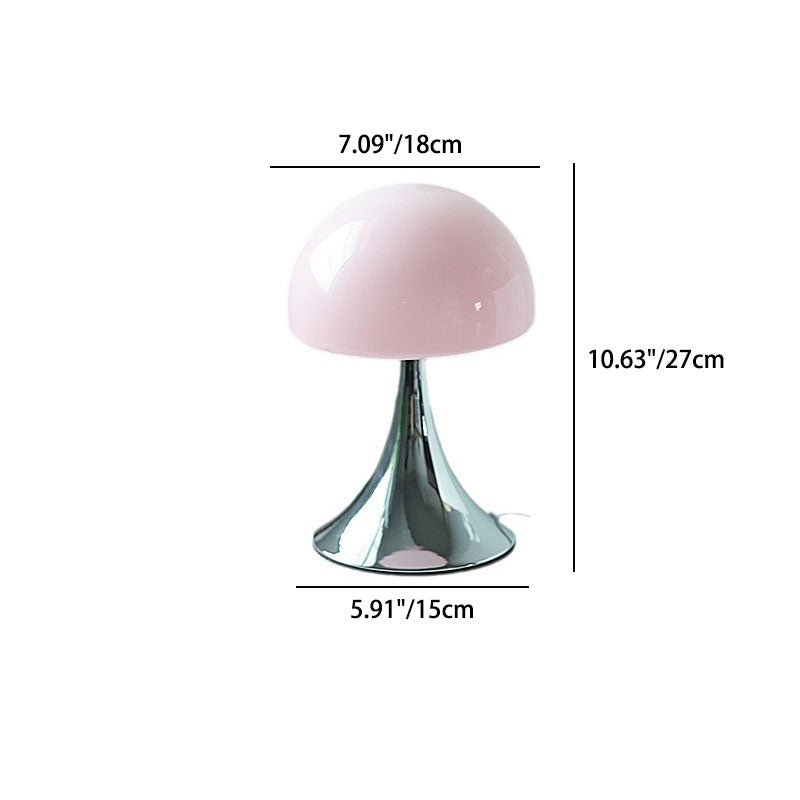 Iron Glass Mushroom Dome Table Lamp