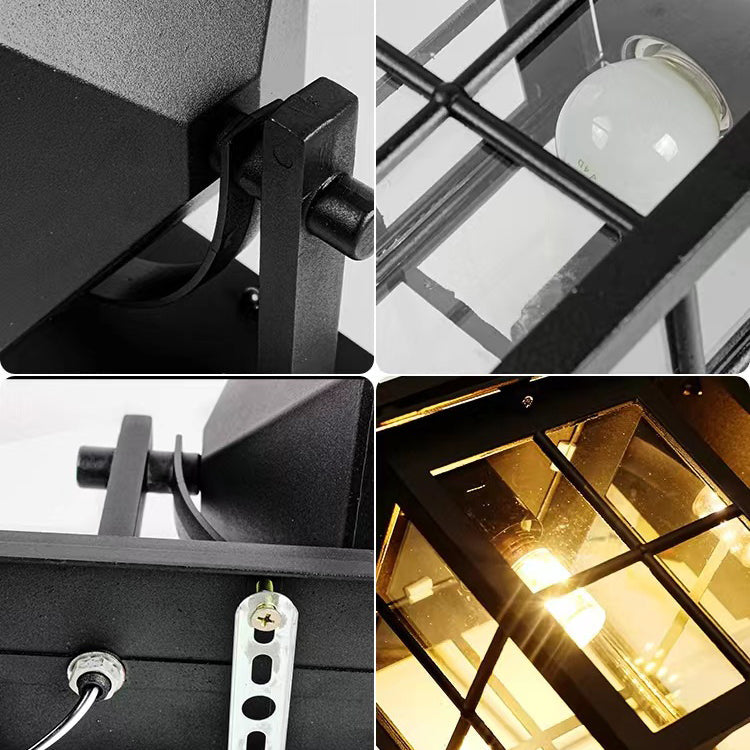 Aluminum Square Glass Patio Outdoor Light