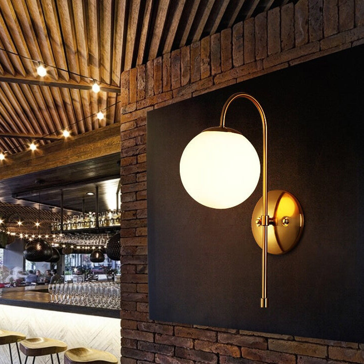 Iron Glass Globe Wall Lamp