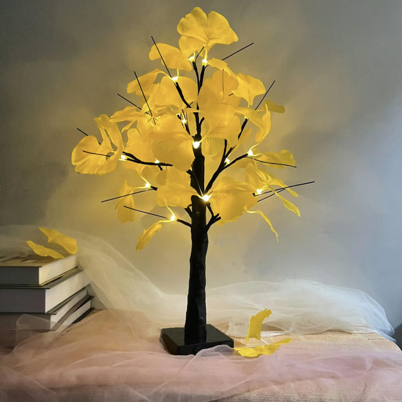 Christmas Lighted Ginkgo Tree Table Lamp