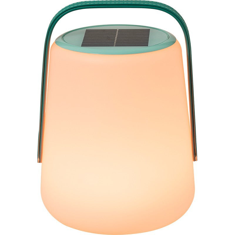 Leather PE Cylinder Striped Outdoor Light
