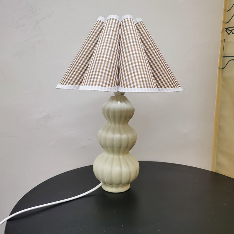 Pleated Ceramic Cloth Table Lamp
