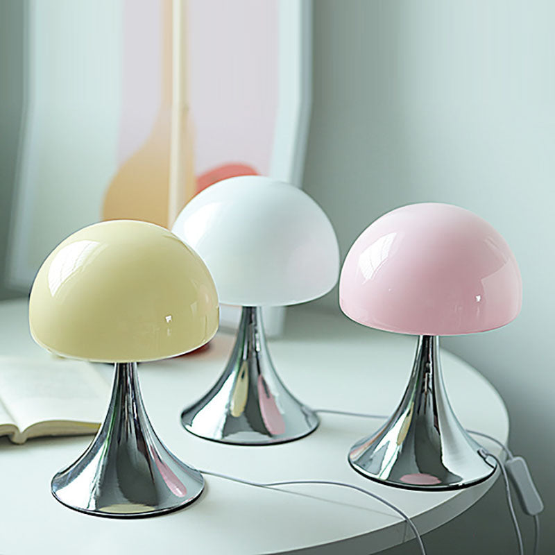 Iron Glass Mushroom Dome Table Lamp