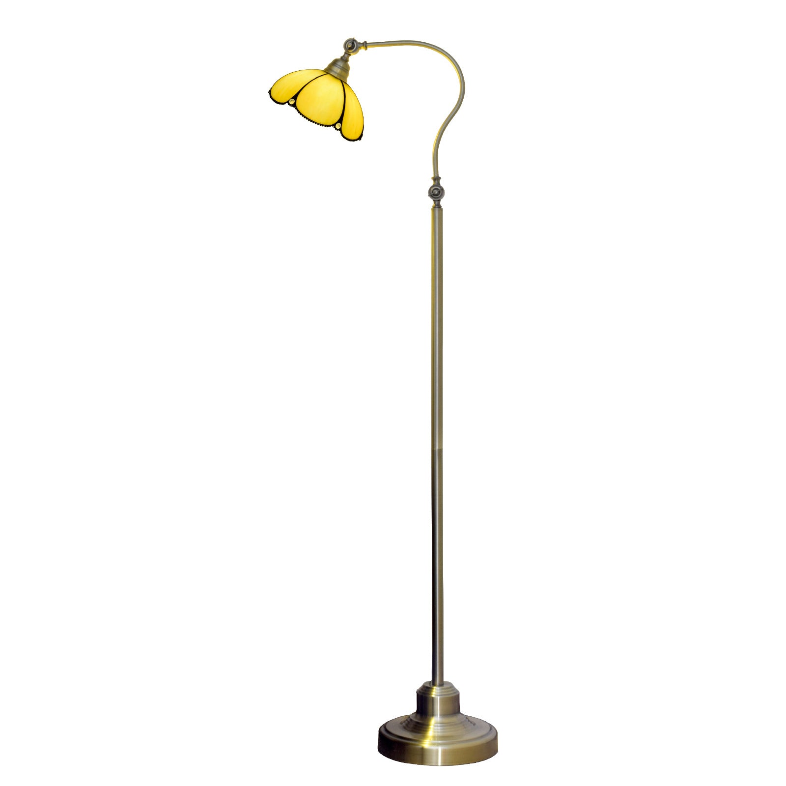 Floral Iron Glass Bedroom Floor Lamp