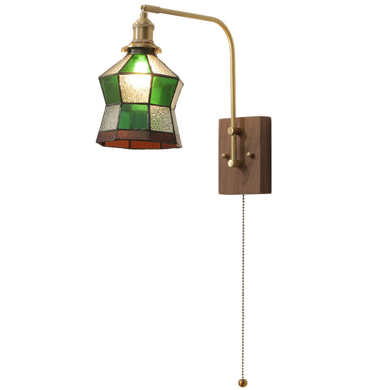 Green Mosaic Glass Cone Wall Lamp