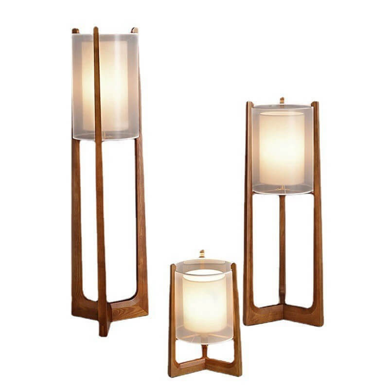 Japanese Minimalist Solid Wood Floor Lamp