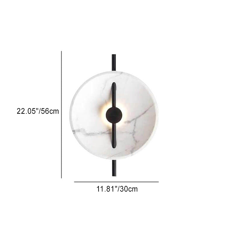 Round Marble Iron Wall Lamp