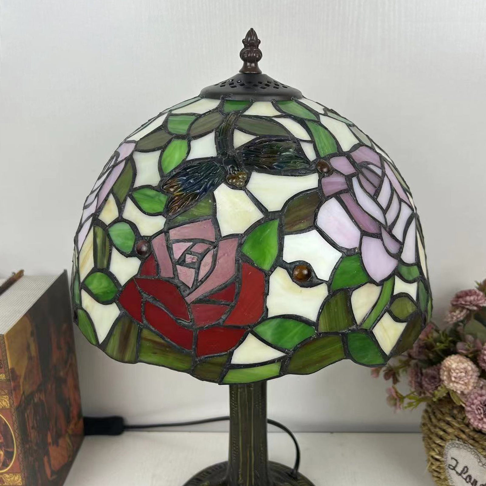 Dome Flower Iron Glass Table Lamp