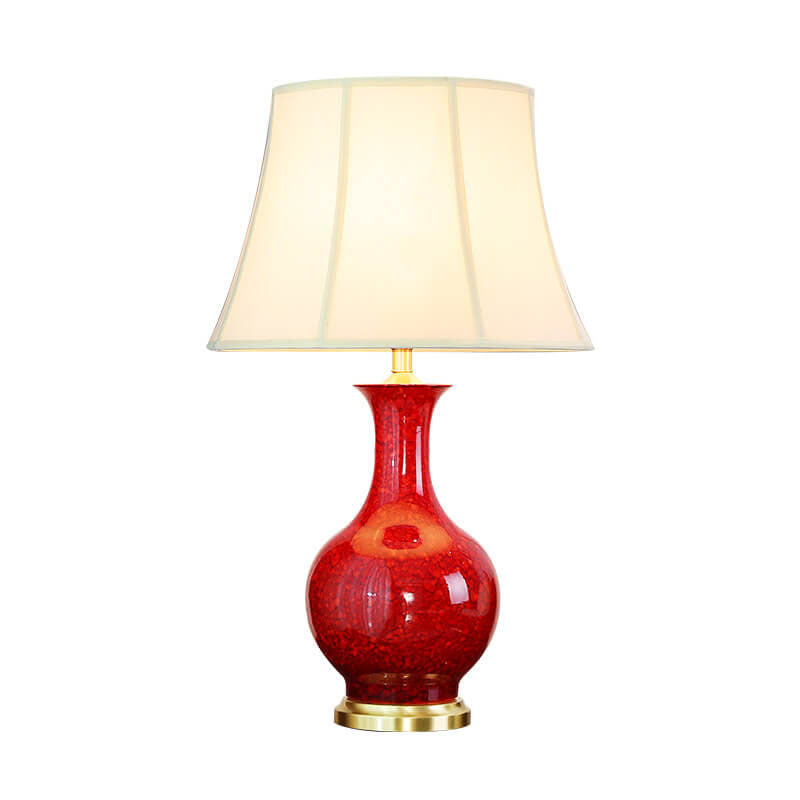 Flowing Glaze Ceramic Fabric Table Lamp