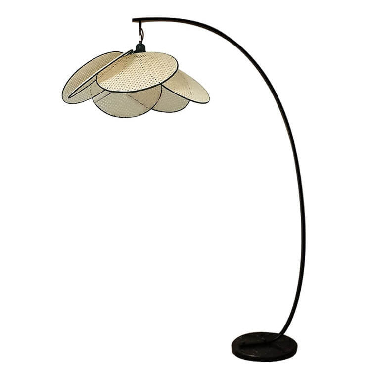 Rattan Flower Shape Living Floor Lamp