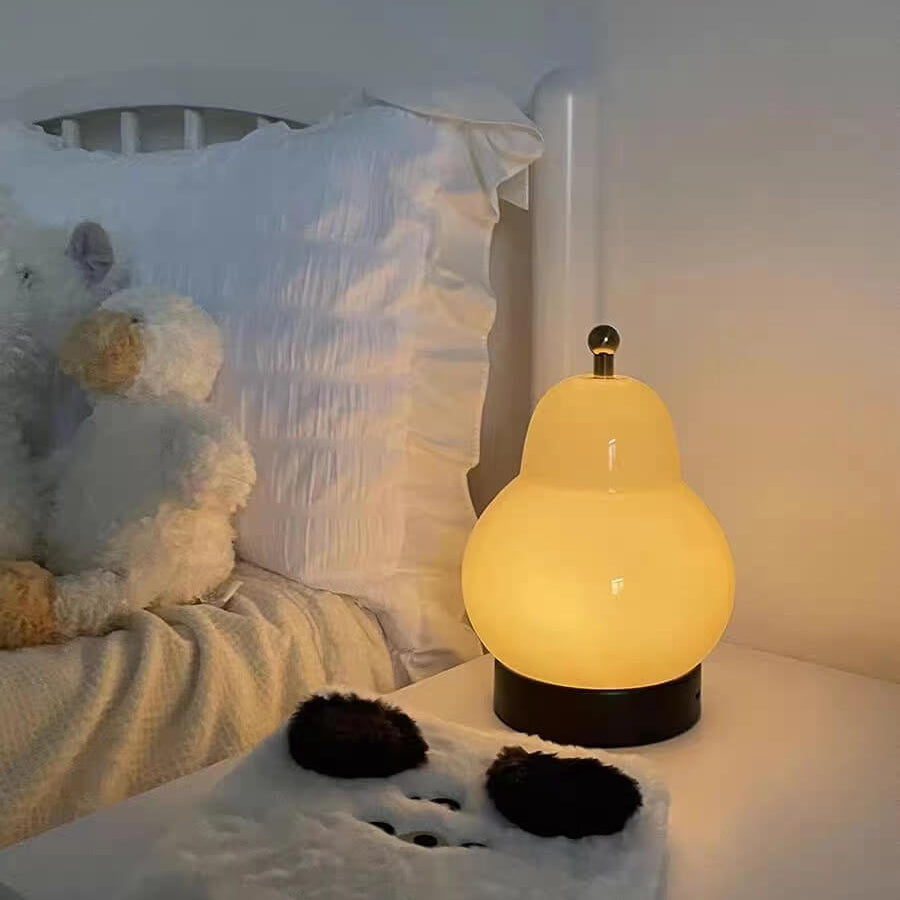 Metal Glass Pear Bedroom Table Lamp