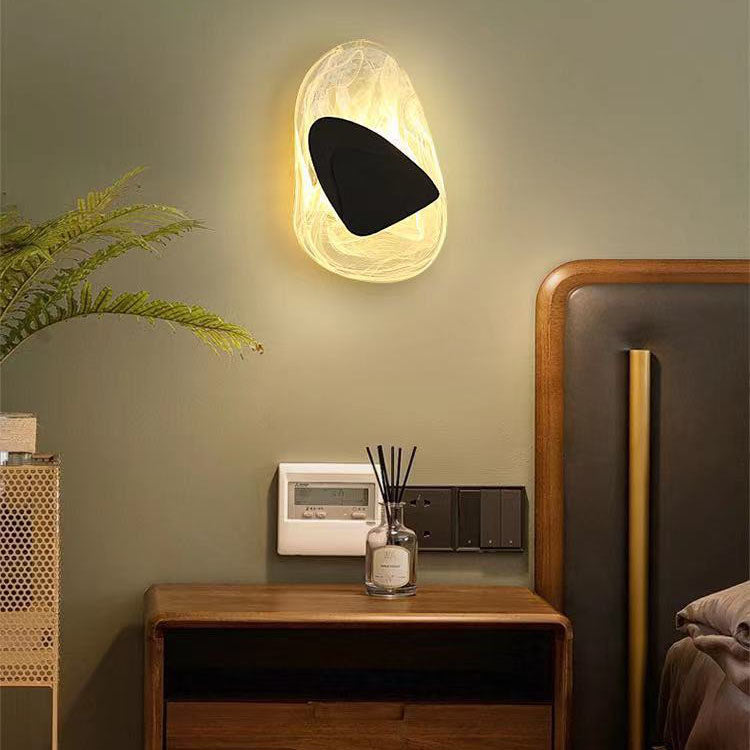 Irregular Oval Hardware Glass Wall Lamp