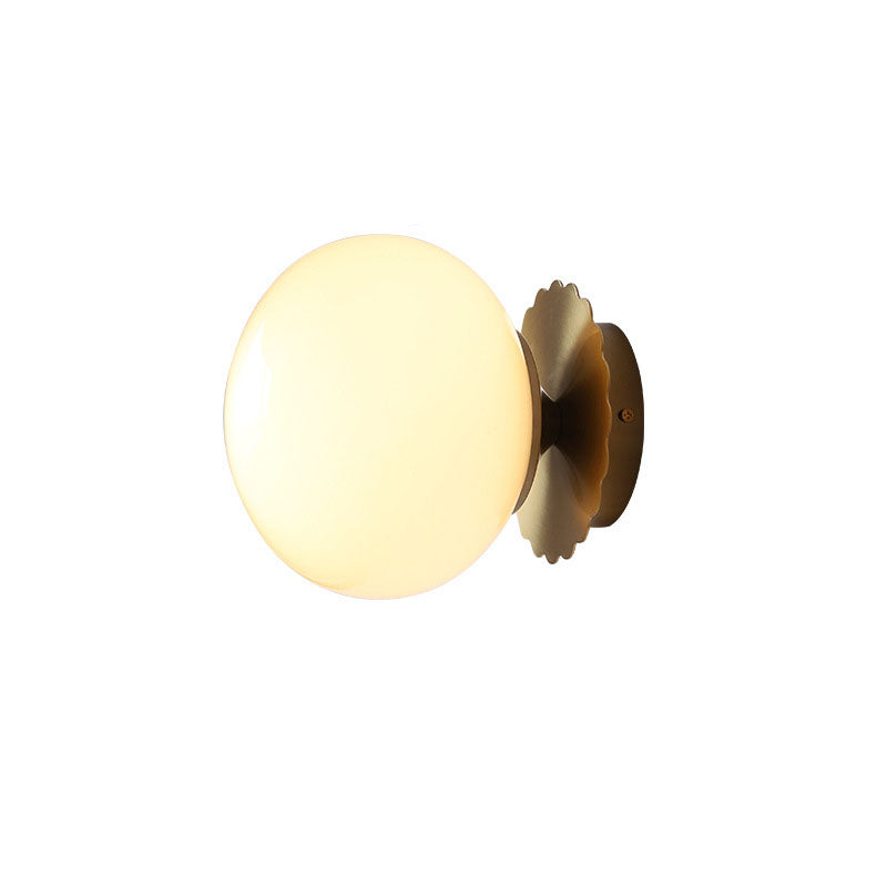 Iron Glass Round Head Wall Lamp