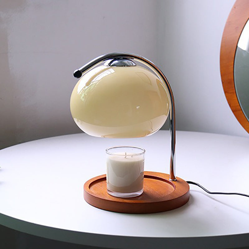 Oval Solid Wood Iron Table Lamp